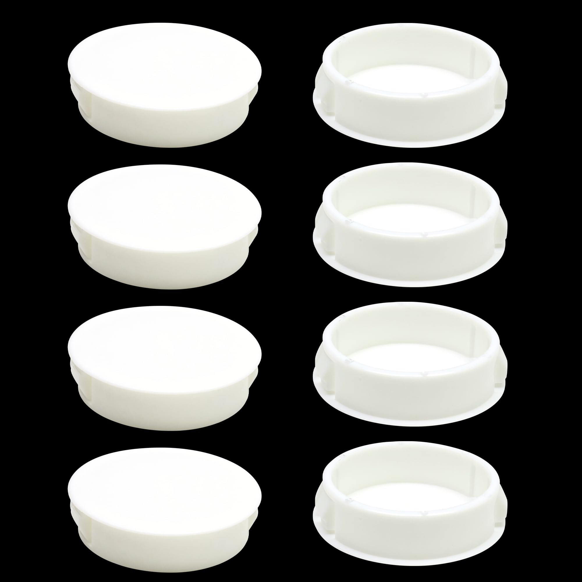 Photo 1 of EASYEAH 1-1/2" (38mm) Plastic Hole Plugs, Flush Type Panel Snap in Locking Door Screw Shelf Hole Plug, Round Drilling Hole Cover Cabinet Furniture Cupboard Shelves Pipe Insert End Caps, 8PCS White