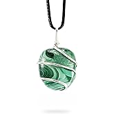 AYANA Malachite Healing Pendant | Transformation & Protection Crystal | Heart Chakra Energy Jewelry | Ethically Sourced, Handmade Gemstone Necklace