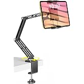 OHLPRO Tablet Stand for Desk, Aluminum iPad Desk Mount Holder, 4.7-15.6" | 360&deg; Rotating Base with Adjustable Long Arm, Phone Holder for Bed, for iPad Pro/Air/Mini, iPhone, Galaxy Tab, Kitchen &amp; Work
