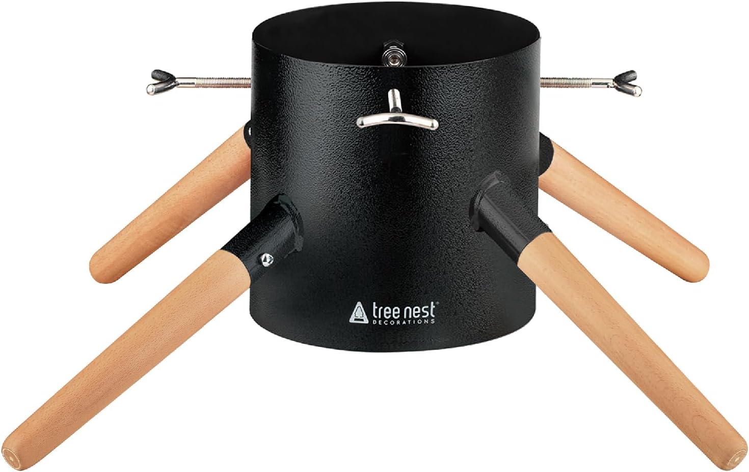 Tree Stands - Tree Nest Christmas Tree Stand Base Xmas Modern Tree Metal Holder Stand for Real Tree Fits up to 7ft Family（Black）