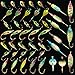 Krazywolf 45 Pieces Glow in Dark Ice Fishing Jig Kit