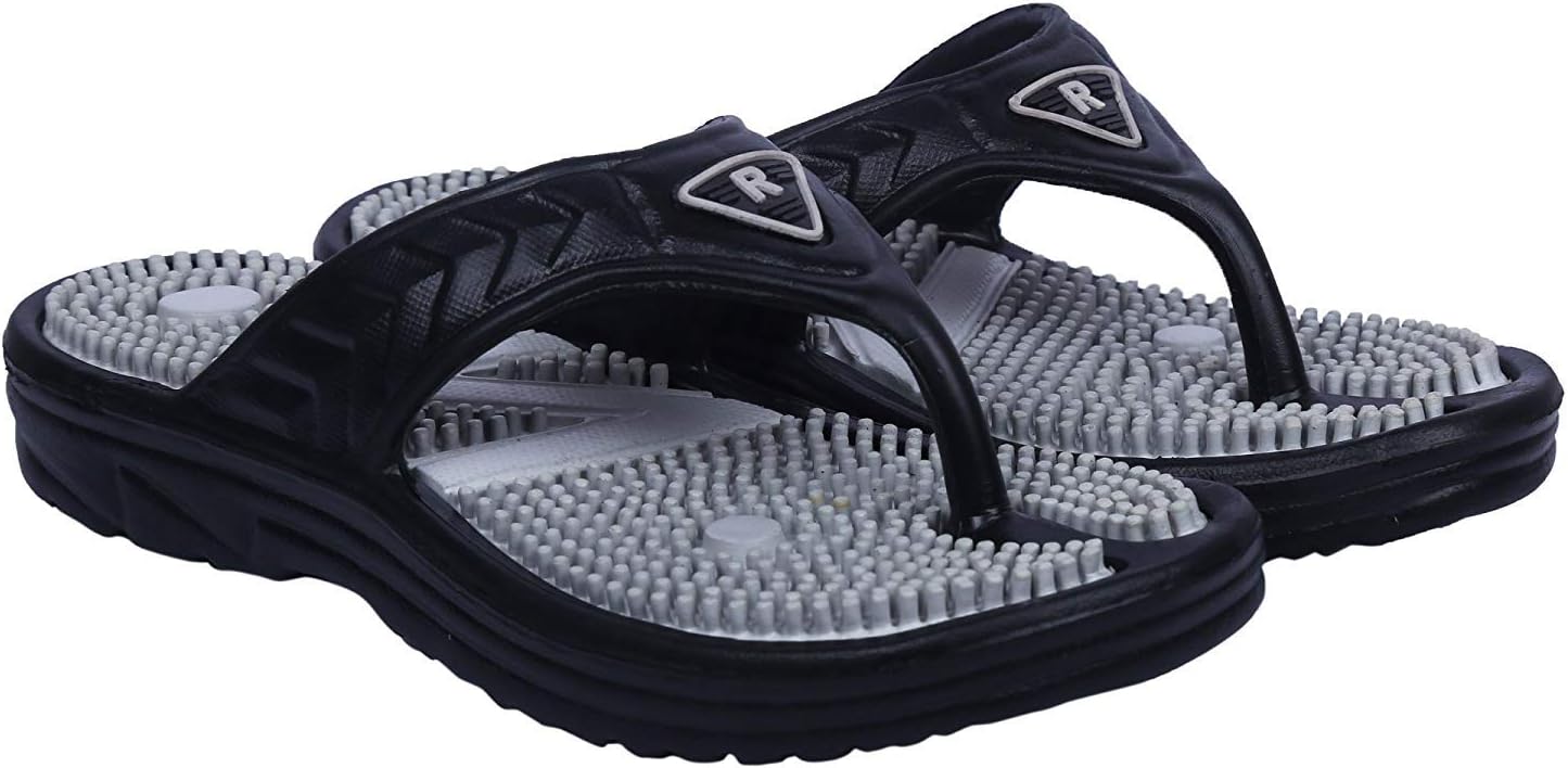 DzVR Comfortable Multi-Color Acupressure ACU-Health Care Flip Flops Slipper for Men