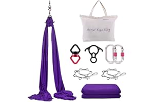 WWahuayuan 10M Premium Aerial Silks Equipment Yoga Pilates Swing Aerial Yoga Antigravity Hammock Trapeze for Acrobatic Dance,Air Yoga, Aerial Yoga Hammock
