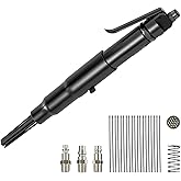 VEVOR Air Needle Scaler, 3400BPM Pneumatic Scaler for Rust Paint Removal - with 3-Speed Adjustment, 19 Hardened Needles & 3 A