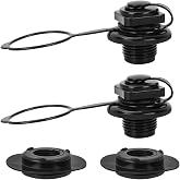 Inflatable Boat Air Valve,2PCS Inflatable Boat Spiral Air Plugs One-Way Inflation Replacement Screw for Inflatable Boat with base