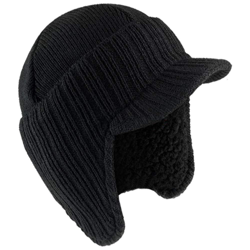 ROCKJOCK Mens Knitted Peaked Winter Hat Cap Beanie with Fleece Lining Amazon.co.uk Clothing