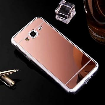Tifightgo Samsung Galaxy J5 2016 Hülle Rose Gold,Samsung Galaxy J5 2016 Spiegelhülle,Mirror Case Ultra Dünn Überzug Glitzer S