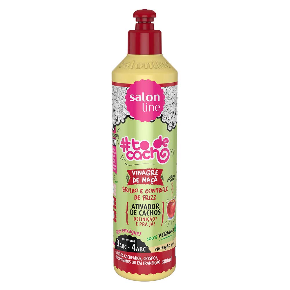 Salon Line - Linha Tratamento (#ToDeCacho) - Ativador de Cachos Vinagre de Maca 300 Ml - (Salon Line - Treatment (#IHaveCurls) Collection - Apple Cider Vinegar Curl Activator 10.14 Fl Oz)