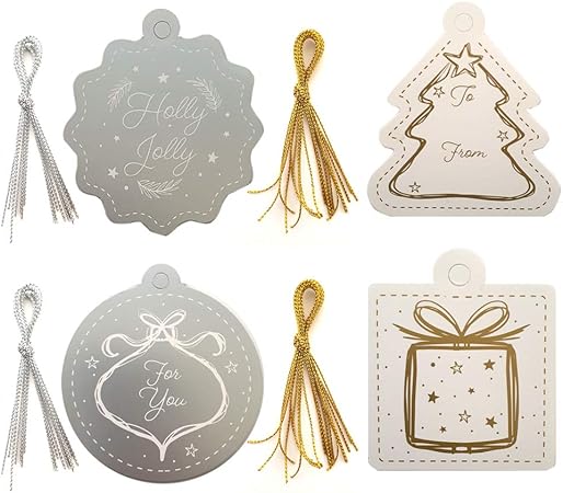 Luxury Gift Tags- Pack of 40-Assorted Designs to Suit All- Make Your Gifts More Special- The