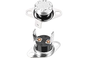 uxcell KSD301 Thermostat 90°C/194°F 10A N.C Adjust Snap Disc Temperature Switch for Microwave,Oven,Coffee Maker 2pcs,Bakelite Material