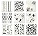 Hyamass 17pcs Mix Pattern Square Shape Hollow Out Painting Stencils Drawing Templates