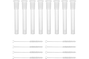 KKONHII 120mm Thick Borosilicate Glass Tubes Compatible Down Glass Tube, 14mm Glass Tube Stem Drying Tube Smooth Interior 8PCS with Cleaning Brushes Heat for Home and Kitchen