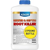 ADIOS! Copper Sulfate Tree Root Killer for Sewer Line and Pipes (2 Pounds) | Stop and Prevent Invasive Root Growth, Protect Septic and Leach Fields, EZ Flush Toilet Crystals, Safe for Trees