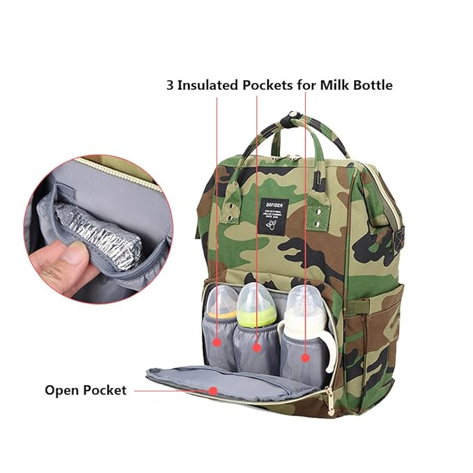 camo nappy bag