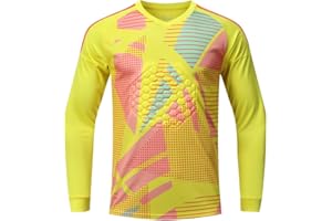 DRHOM Boys Soccer Goalkeeper Jersey Padded Goalkeeper Shirt Kids Child Football Training Goalie Jersey Uniform