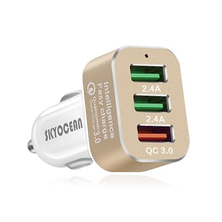 Auto Ladegerät USB KFZ Ladekabel Mit Quick Charge QC 3.0, 42W, 3 Ports Ladeadapter Zigarettenanzünder Adapter Für Handy iPhon