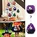 30 Pcs Halloween Drawstring Bags Shiny Black Treat Bags Stuffers Wrapping Bags Halloween Trick or Treat Party Supply Candy Gift Bags