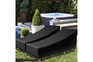 FRTZAL 2 Park Patio Chaise Lounge Cover Outdoors Patio Chaise Lounge Cover, Heavy Duty Waterproof 420D Polyster with Thick PVC Coating, Outdoor Chaise Lounge Covers 86Lx34Wx30H