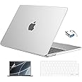 EooCoo Case Compatible with MacBook Air 13 inch M4 2025 2024 2023 2022 M3 M2 A3240 A3113 A2681, Clear Air 13.6" Laptop Hard Shell Case + Keyboard Skin Cover + Screen Protector, Frost Space Clear