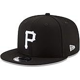 New Era Unisex-Adult MLB 9Fifty Black White Primary Logo Adjustable Snapback Hat Cap One Size Fits All
