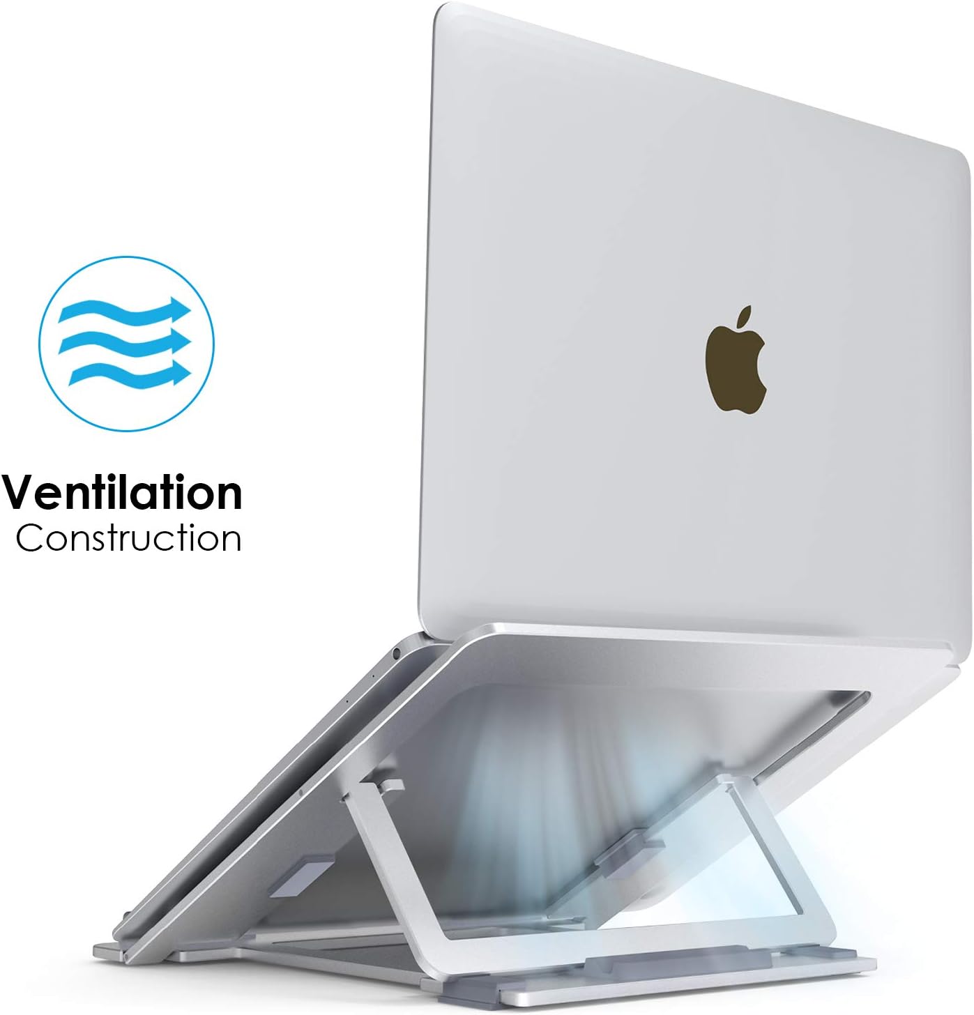 KTRIO Laptop Stand for Desk, Ergonomic Laptop Tablet Stand, Foldable Laptop Stands, Portable Adjustable 5 Position Laptop Stand, Compatible with MacBook, Dell XPS, HP, 10-15.6" Laptops, Silver: Office Products