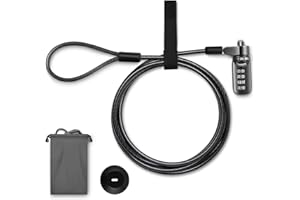 STAKYCET Laptop Cable Lock Laptop Security Locks Anti Theft 3 Keys 6.5 Ft Lomputer Lock Compatible for Laptops, iMac,Outdoor TV Mac Mini to Other Devices Longer Cable Stronger Lock Head