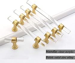 Haliwu 10 Pack/Acrylic Cabinet Handles, Cabinet