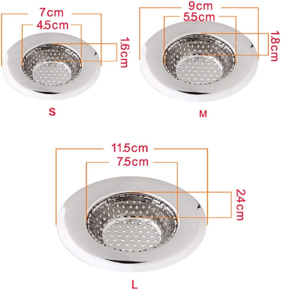 Teklingo Hair Catcher Shower Drain(3 Pack), Bathtub Drain Cover, Sink Tub Drain Stopper, Sink Strainer for Kitchen and Bathroom, Hair Stopper for Bathtub Drain Cover Size from 2.13'' to 4.5''. - - 