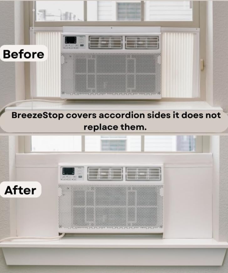 Breeze Stop Surround Insulation Side Panels White for Window AC Unit Indoor Air Conditioner Cover for Winter and Summer
