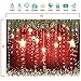 7x5ft Red Christmas Backdrop Sparkling Stars Christmas Backdrops for Pictures Glittering Stars New Year Photography Backdrop for Party Decorations