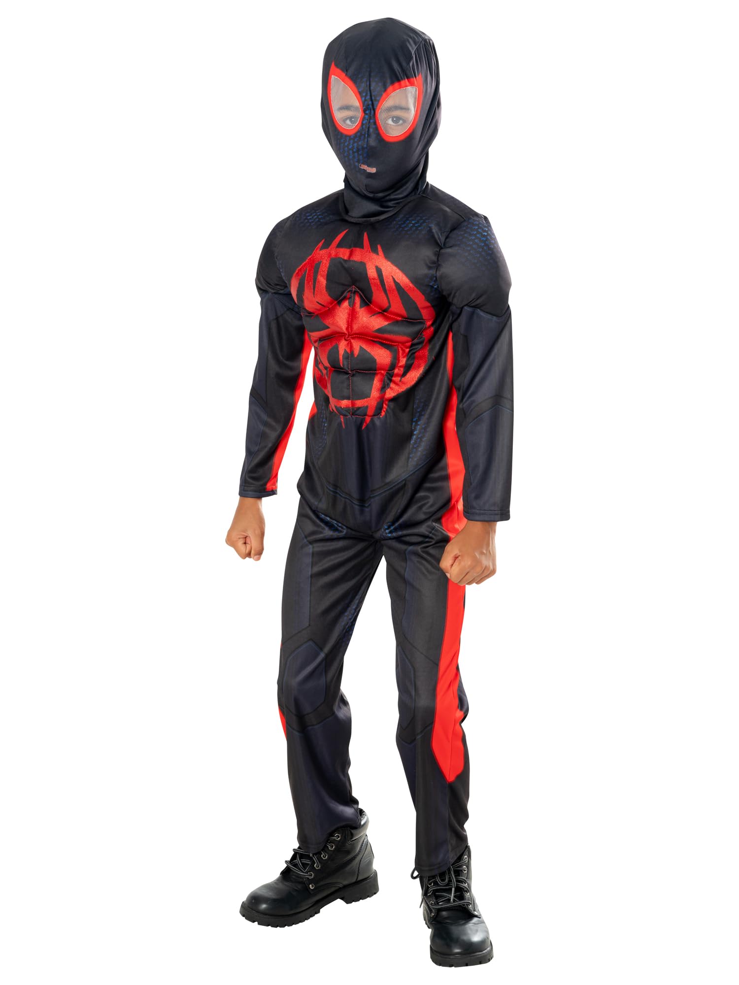 Rubies 1000731XS Miles Morales Child Deluxe Costume Spiderman Kids Fancy Dress, Boys, Black/Red Halloween Halloween