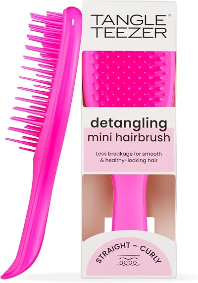 Tangle Teezer Mini Ultimate Detangler Runway Pink - Wet & Dry Hair Brush