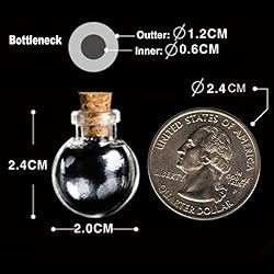 MIGK 24pcs Small Mini Glass Jars Bottles with Cork