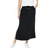 Woman Within Plus Size Petite Sport Knit Side-Slit Skirt