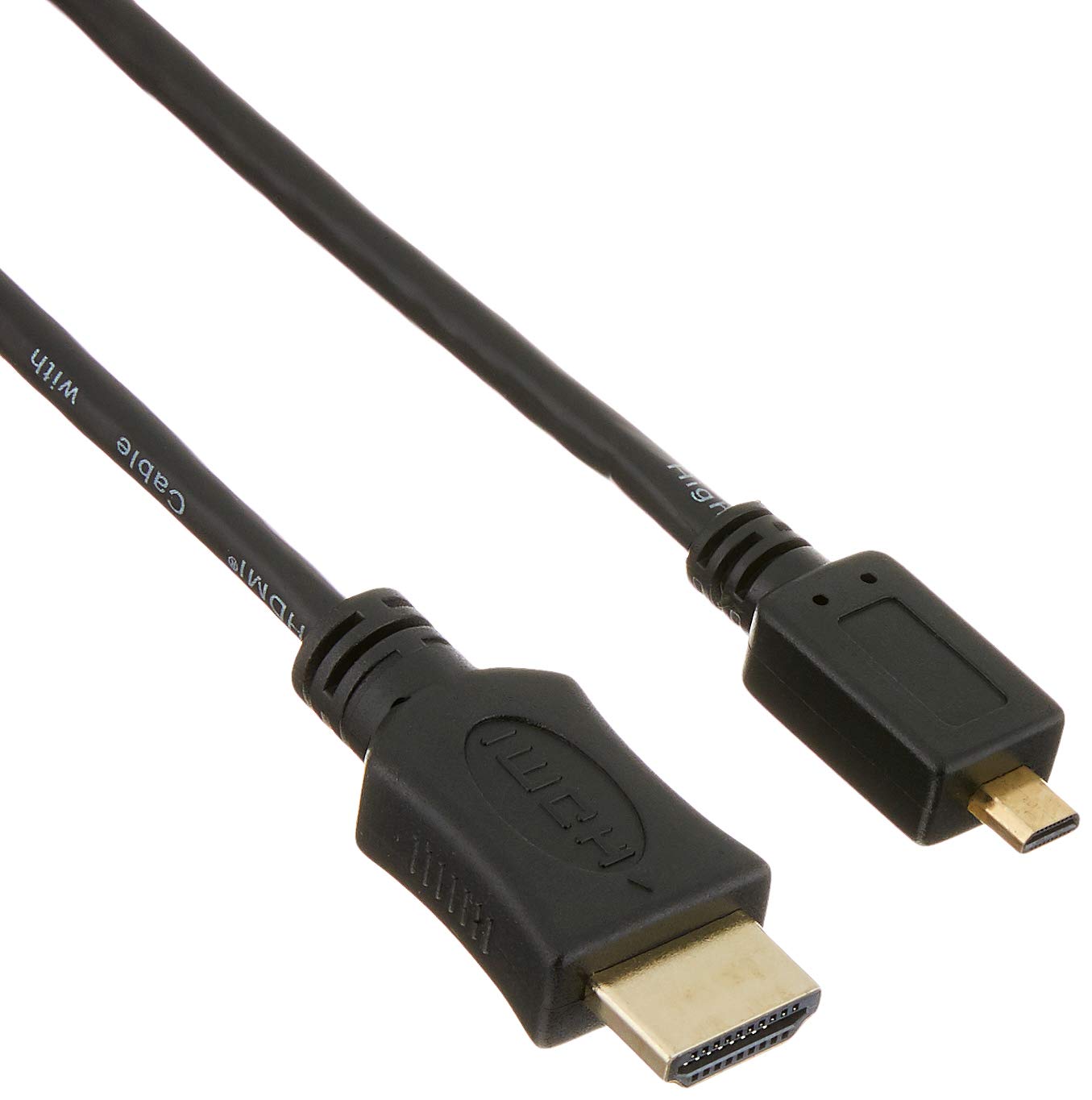 Pro Signal PSG03806 HDMI Lead with Ethernet, A Male to Micro D Male, Gold Plated Contacts, 1m, Black