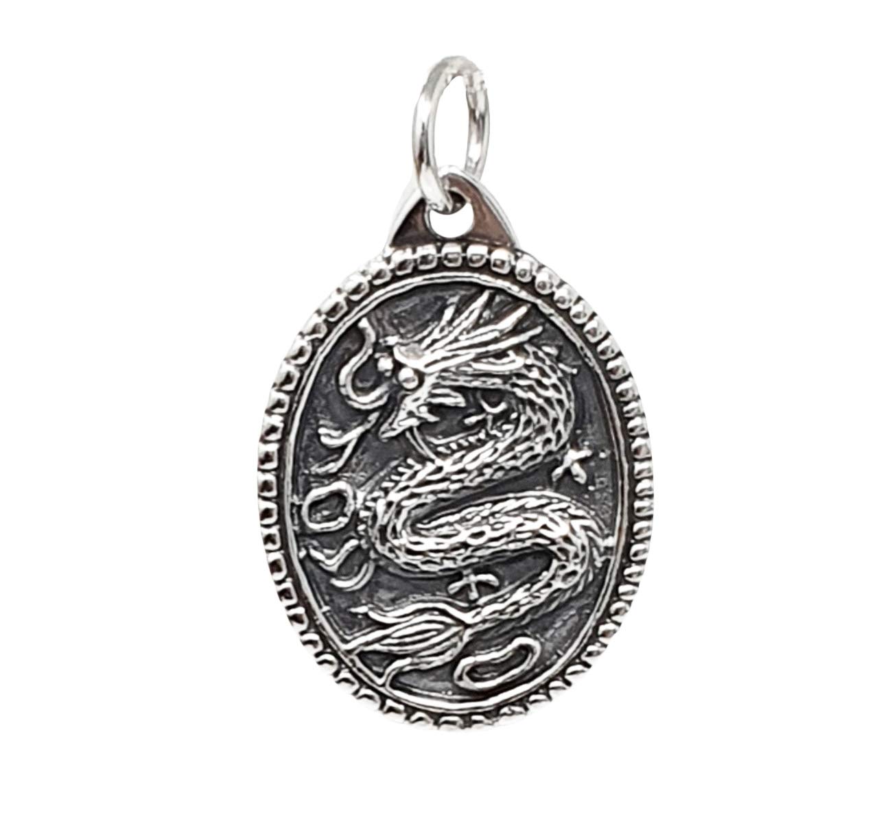 Treasure Bay 925 Sterling Silver Celtic Welsh Dragon Pendant For Men and Women