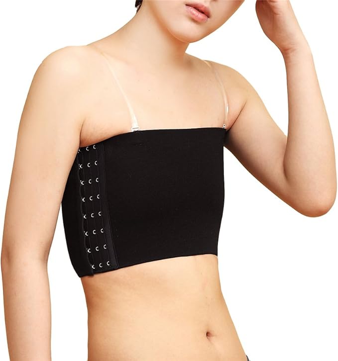 Super Flat Les Lesbian Compression Tube Top Strapless Bandage Clasp