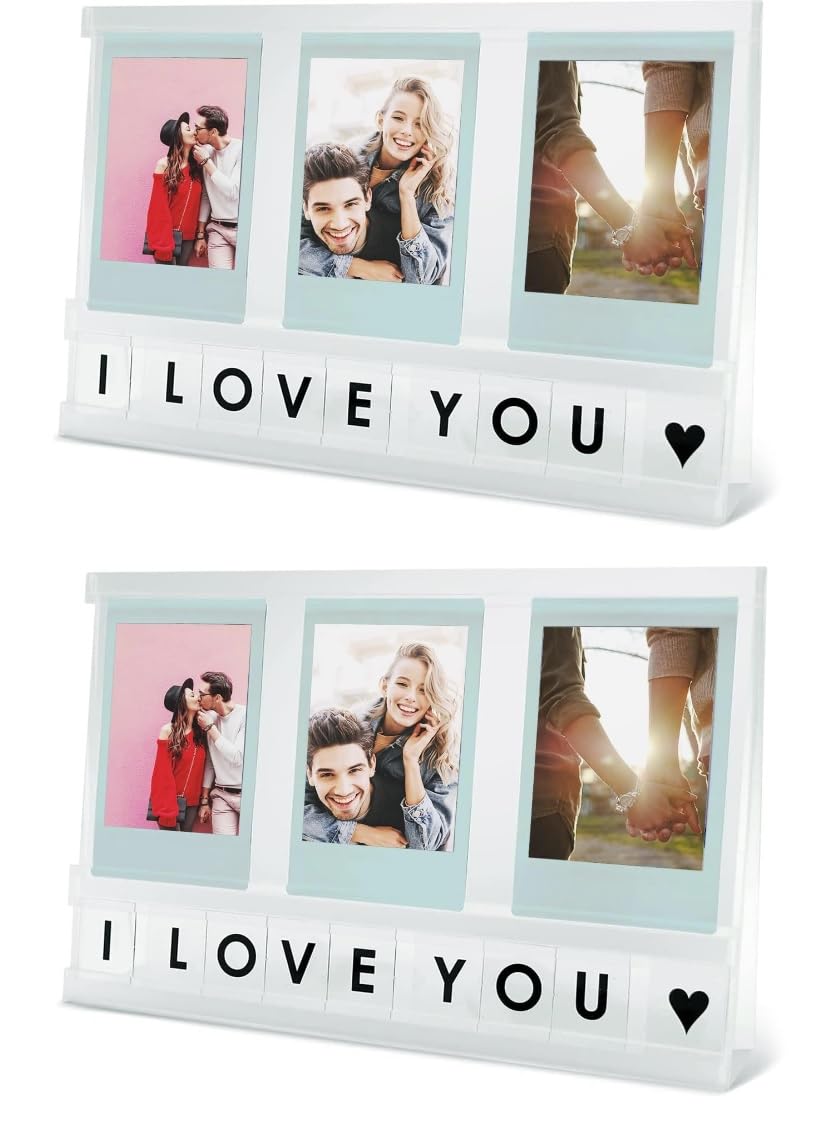 Elil Instax Frame for Fujifilm Instax Mini & Wide Films (Set of 2), Acrylic Frame