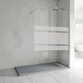 MAMPARA DUCHA CRISTAL FIJO 8 MM SERIGRAFIADO CON TRATAMIENTO ANTICAL (100 CMS.) 