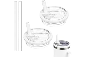 TianHengYi 40 OZ Tumbler Lid Replacement Fit for Stanley Quencher, 2 Pack Leakproof Top Cover Spill Proof Flip Straw Lids Com