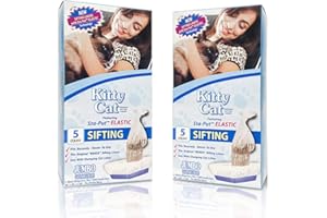 Alfapet Kitty Cat Pan Disposable, Elastic Sifting Liners- 5-Pack + 1 Solid Transfer Liner -for Large, X-Large, Giant, Extra-Giant Size Litter Boxes- with Easy Fit Sta-Put Technology - Pack of 2