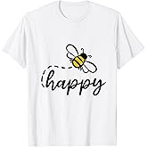 Be Happy Be Kind - Bee Happy, Inspirational, Motivational T-Shirt Small