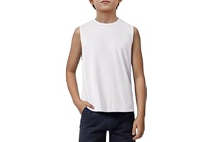 Haloumoning Boys Tank Tops Athletic Sleeveless Crewneck T-Shirts Kids Undershirts 5-14 Years