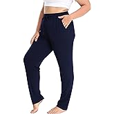 LIGHTBACK Women's Plus Size Joggers Pants Loose Comfy Sweatpants Casual Lounge Yoga Pants Drawstring with Pockets