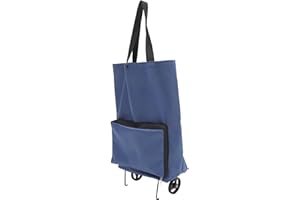 NUOBESTY Foldable Shopping Cart with Wheels Large Capacity Grocery Trolley Bag Thickened Portable Shopping Storage Tote for M