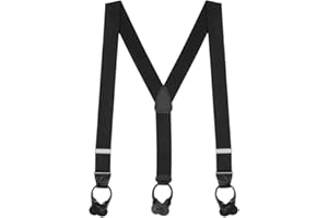 Suspender Store Solid Color Suspenders - 1.5-Inch Wide Elastic - Button - Many Colors & 4 Sizes Including Big & Tall