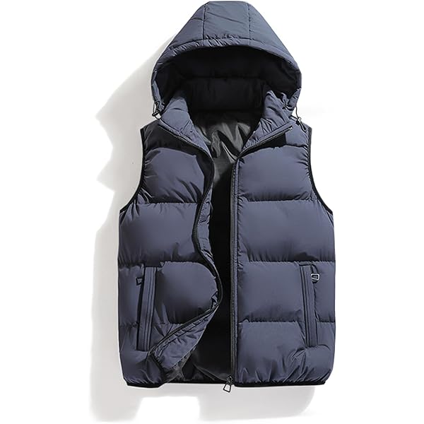 8YARDS Men’s BIG HOODIE VEST フード付き中綿ベスト wantdo Men's Winter Vest Hooded Waterproof Puffer Vest Warm Puffy