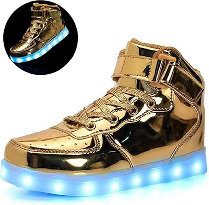 gold light up trainers