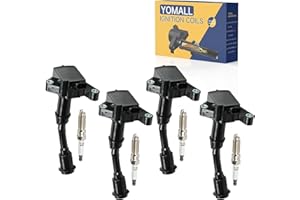 YOMALL 4PCS UF735 Ignition Coils + 4PCS 91924 Iridium Spark Plugs Ignition Coils Pack Fits for 2017-2019 Escape, 2014-2020 Fusion 1.5L 1499CC 91Cu. In. l4, Coil Pack Set Aftermarket Parts