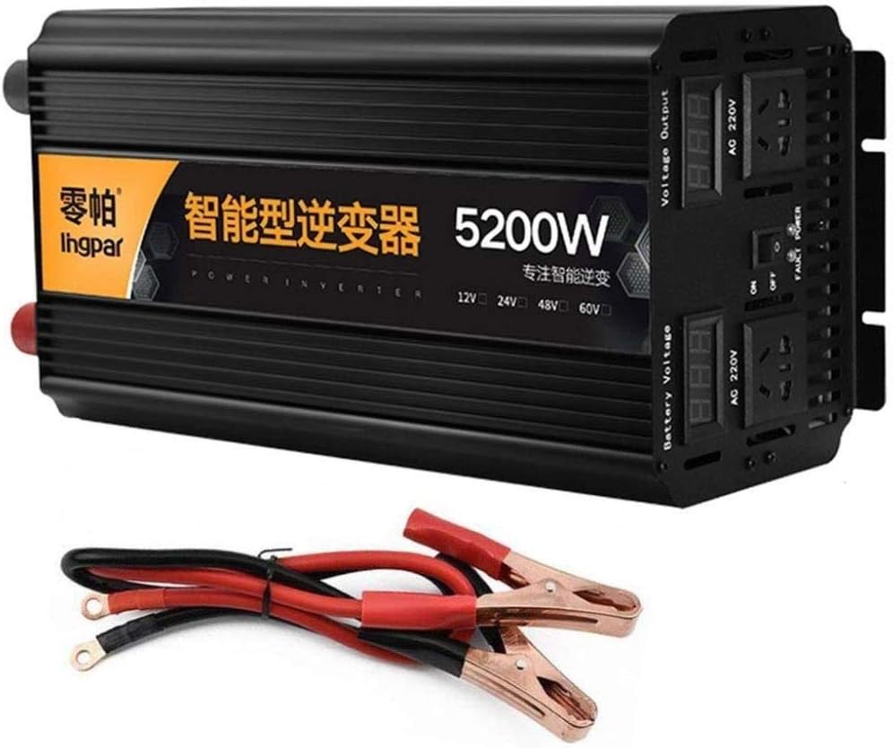 DBGS 5200W Power Inverter DC 12V/24V to 220V-230V AC Power Converter with AC Socket and USB Port, Suitable for Road Trips Car converter,24V